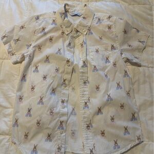 Janie and Jack White Shirt with Bunny Print